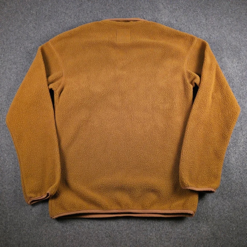 Columbia Fleece Pullover Mens XS Brown Helvetia Half Snap Sherpa Jacket EM0371
